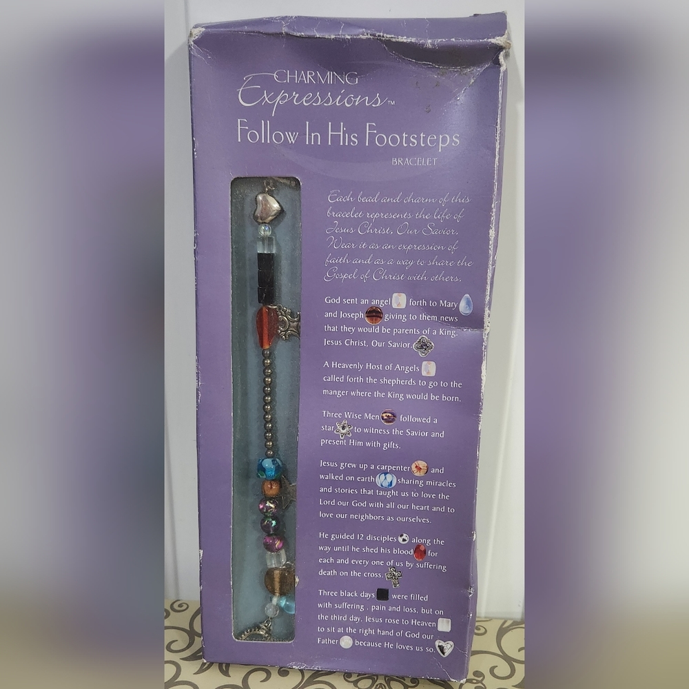 Charming Expressions Follow in his footsteps charm bracelet - New In Box